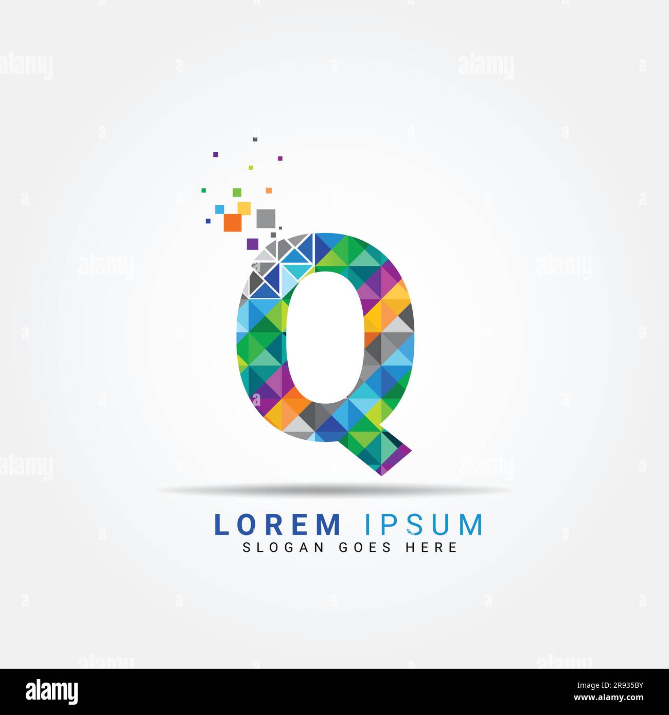 Letter Q Modern geometric logo design with multicolor. Q logo template vector illustration design. Creative modern letters vector icon logo Stock Vector