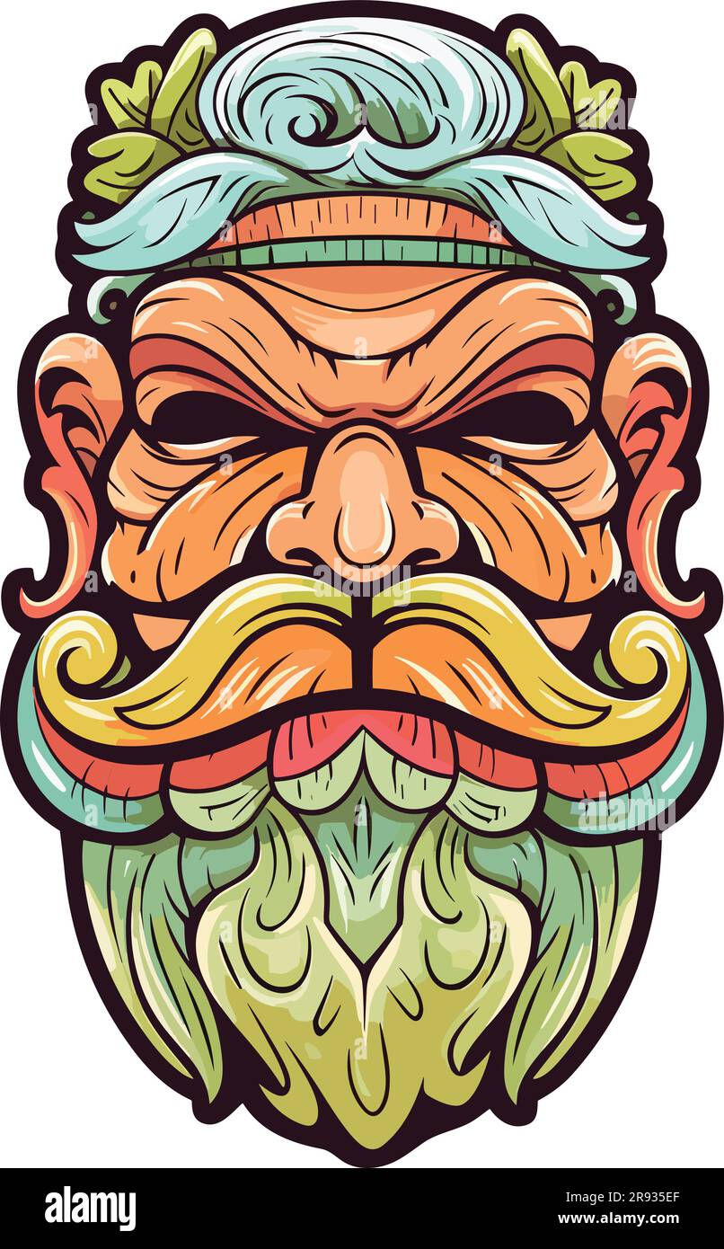 tiki festival, tiki man vector illustration, tiki man art for t-shirt  design, sticker and wall art Stock Vector Image & Art - Alamy