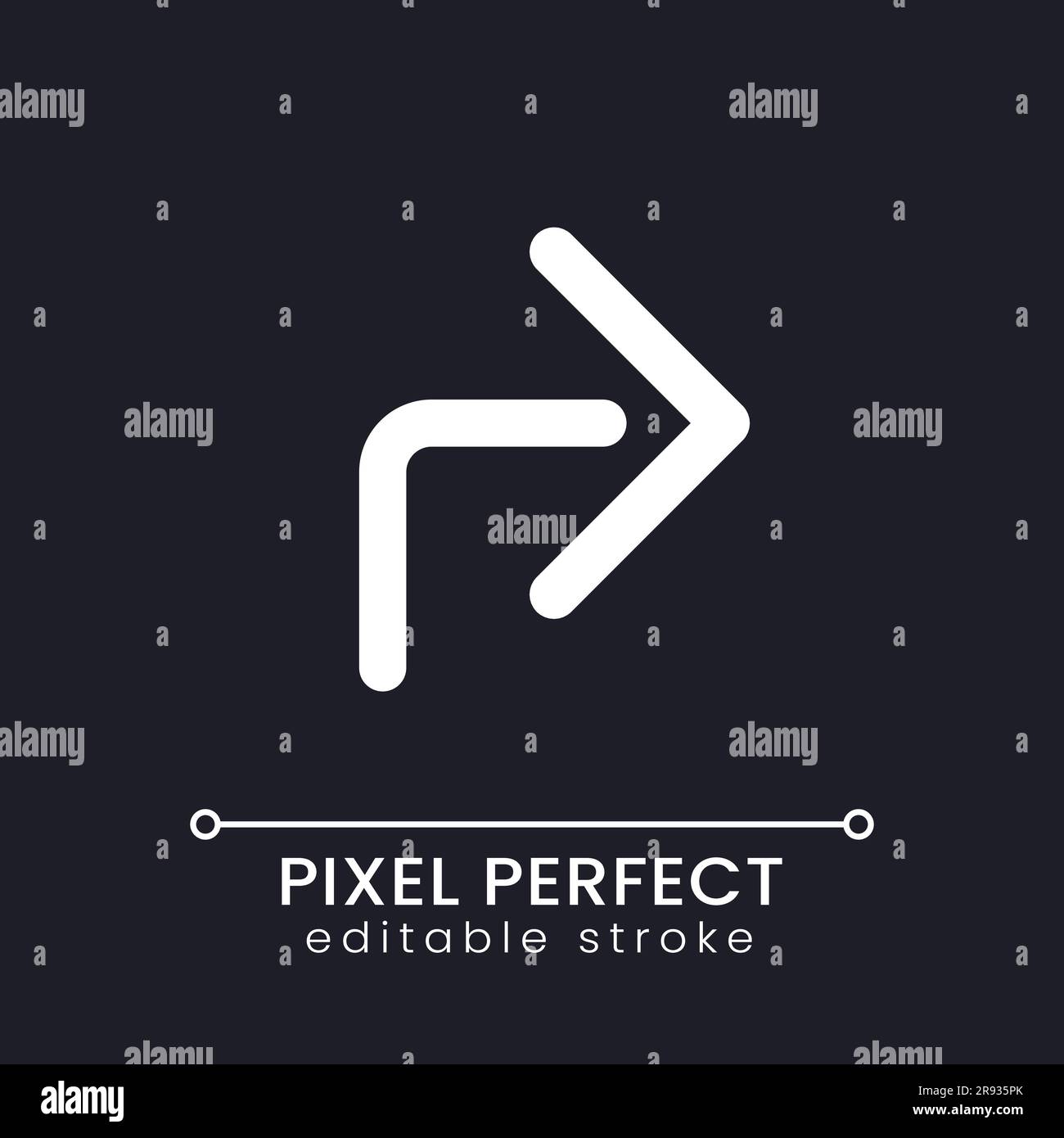 Forward arrow pixel perfect white linear ui icon for dark theme Stock ...