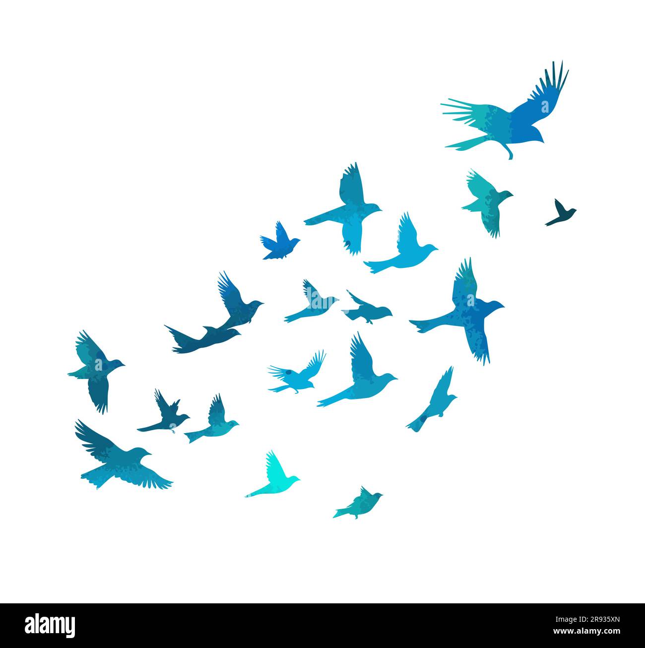 Watercolor Birds Flying Watercolor birds flying