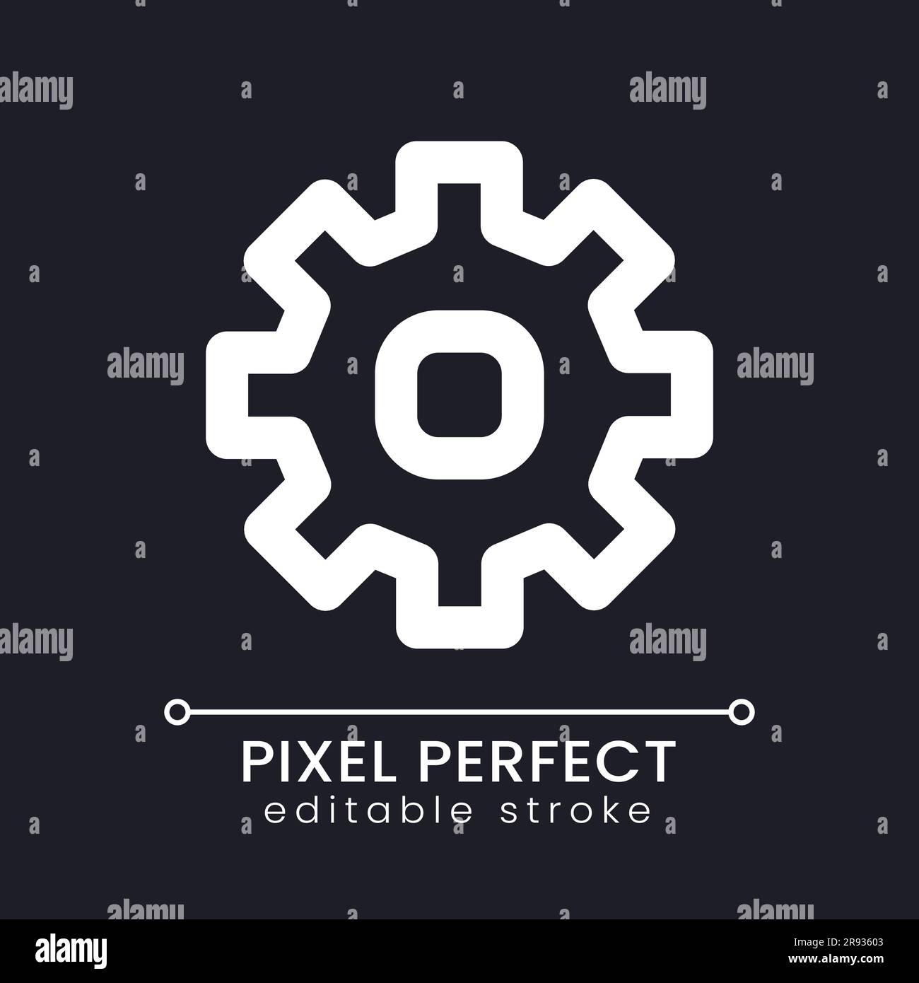 Settings pixel perfect white linear ui icon for dark theme Stock Vector ...
