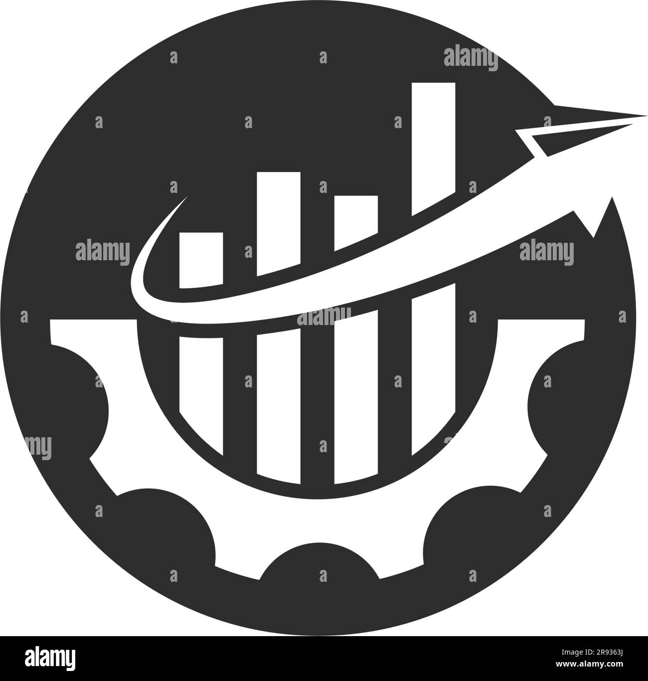 Gear graph diagram finance vector icon illustration design Stock Vector