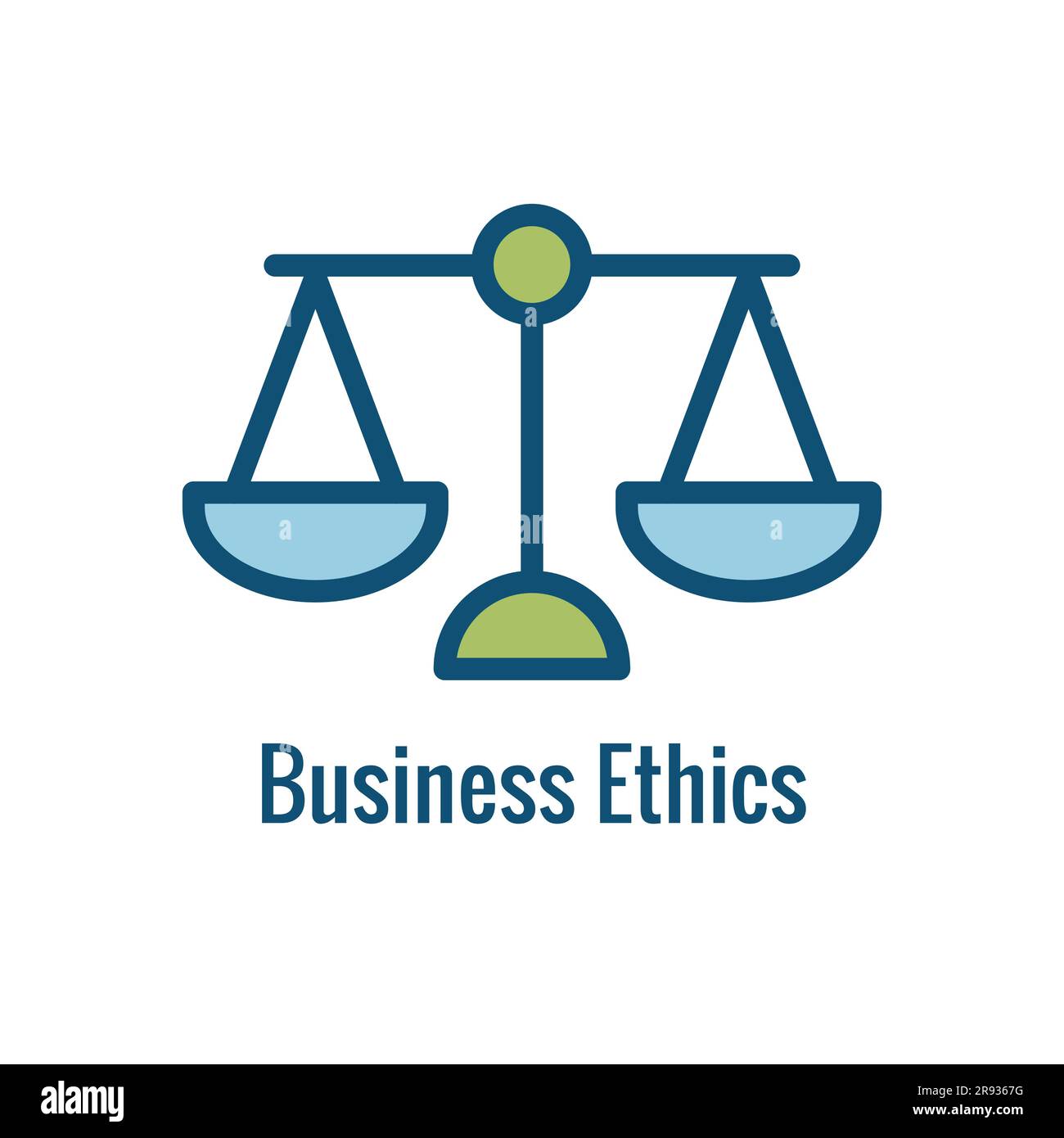 Business and Corporate Ethics Showing Company Values Icon with Single