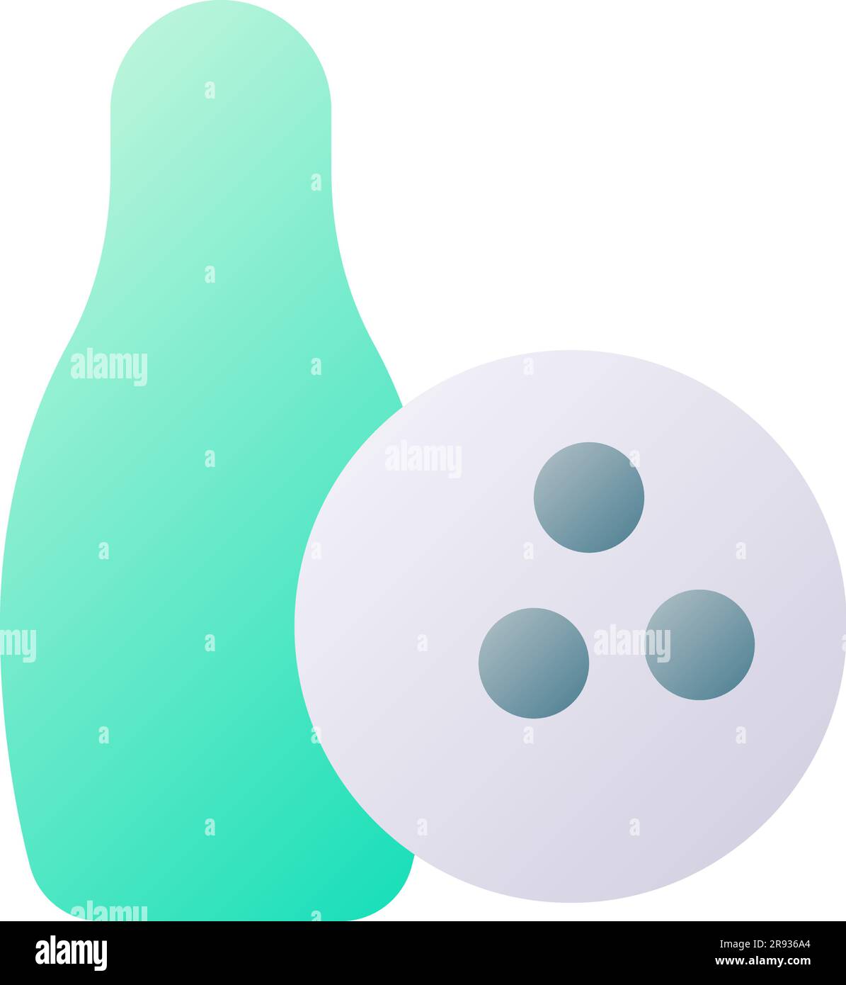 Bowling equipment pixel perfect flat gradient two-color ui icon Stock Vector