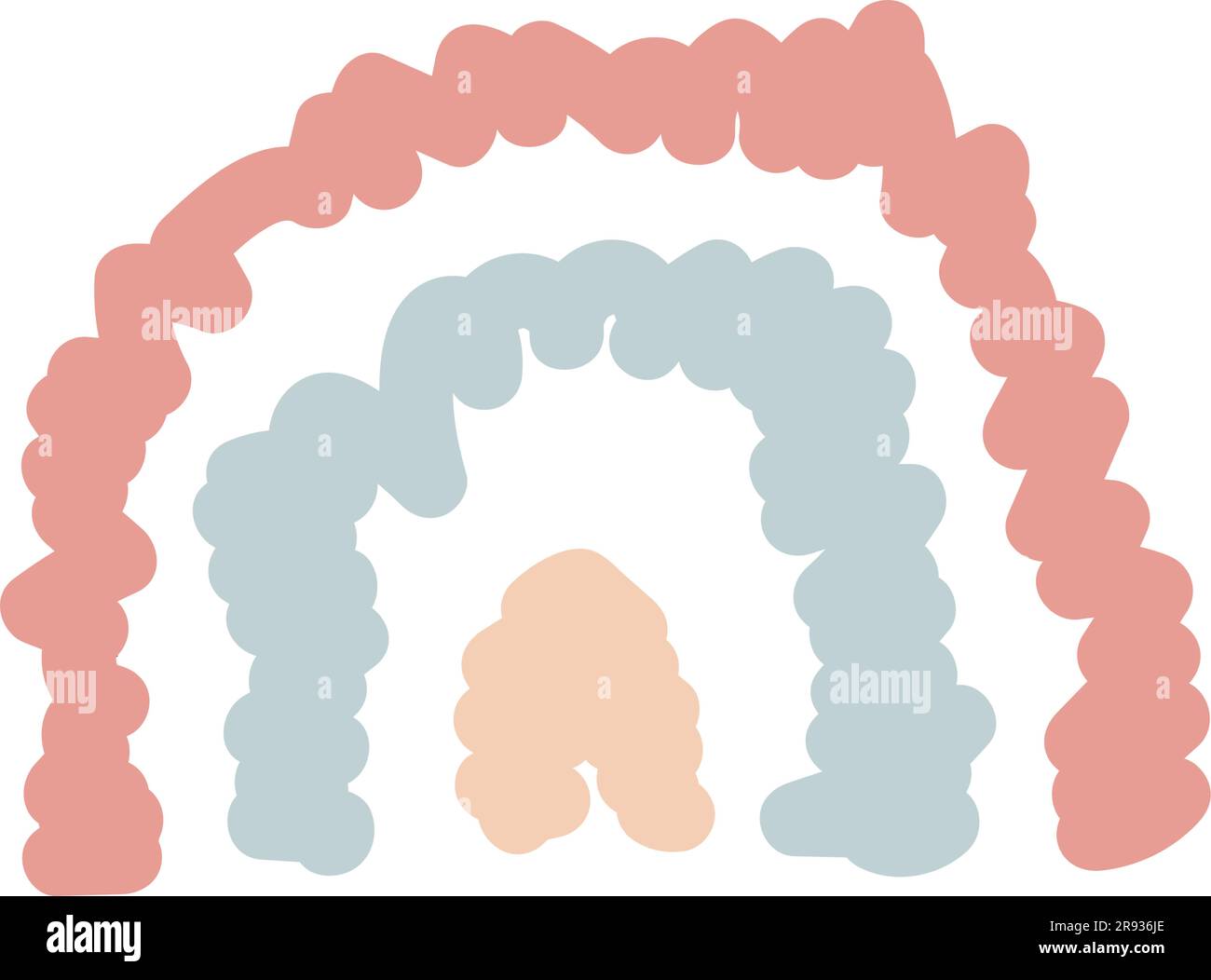 abstract cute hand drawn rainbow using pastel color . vector illustration Stock Vector