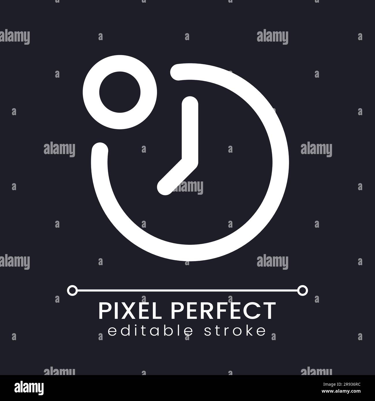 Reminder from time app pixel perfect white linear ui icon for dark theme Stock Vector