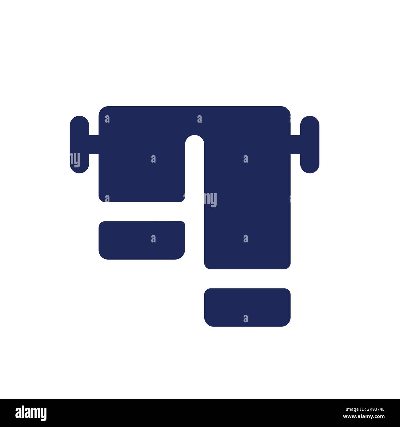 Towels black glyph ui icon Stock Vector
