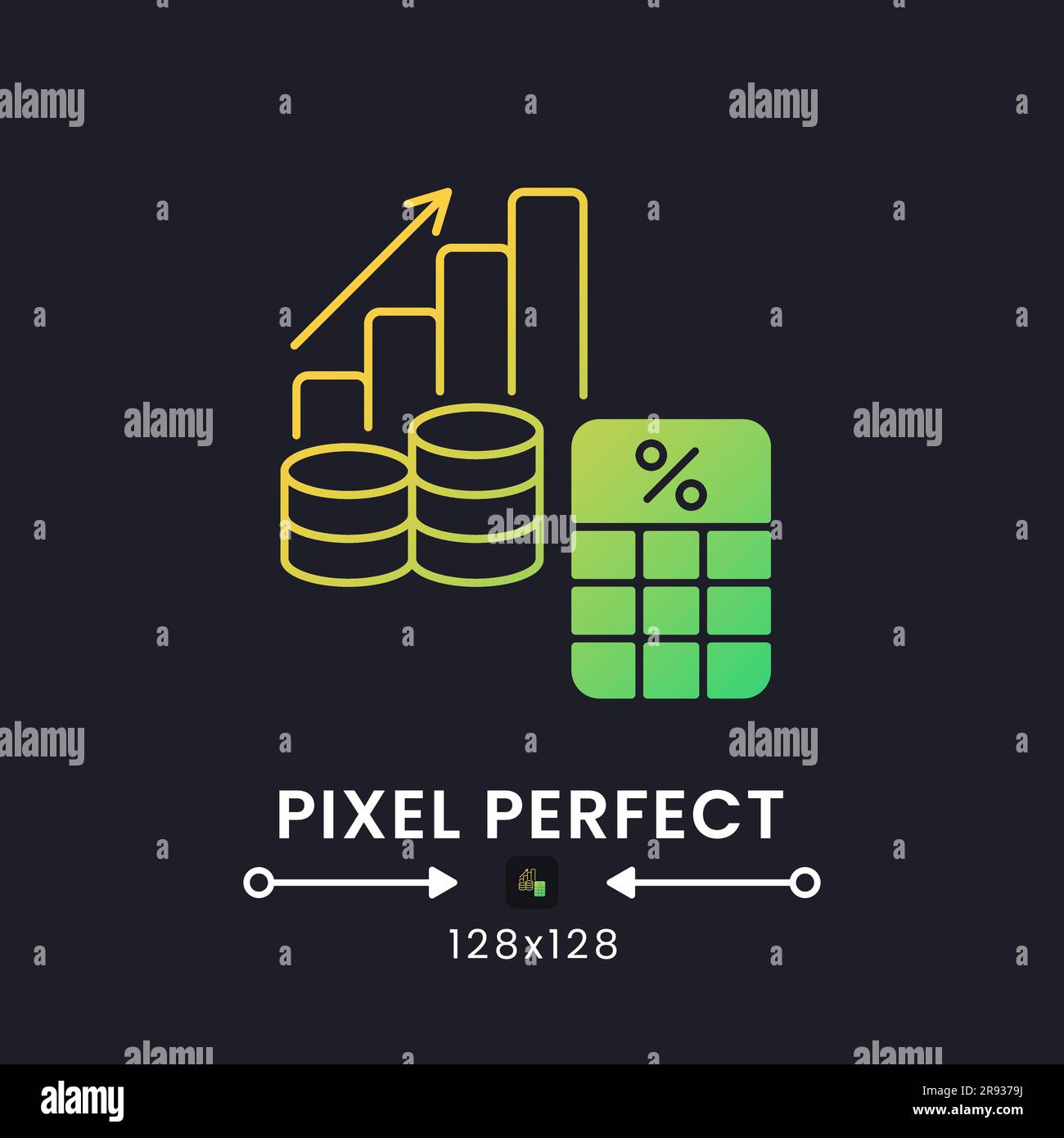 Capital Gains Tax yellow solid gradient desktop icon on black Stock