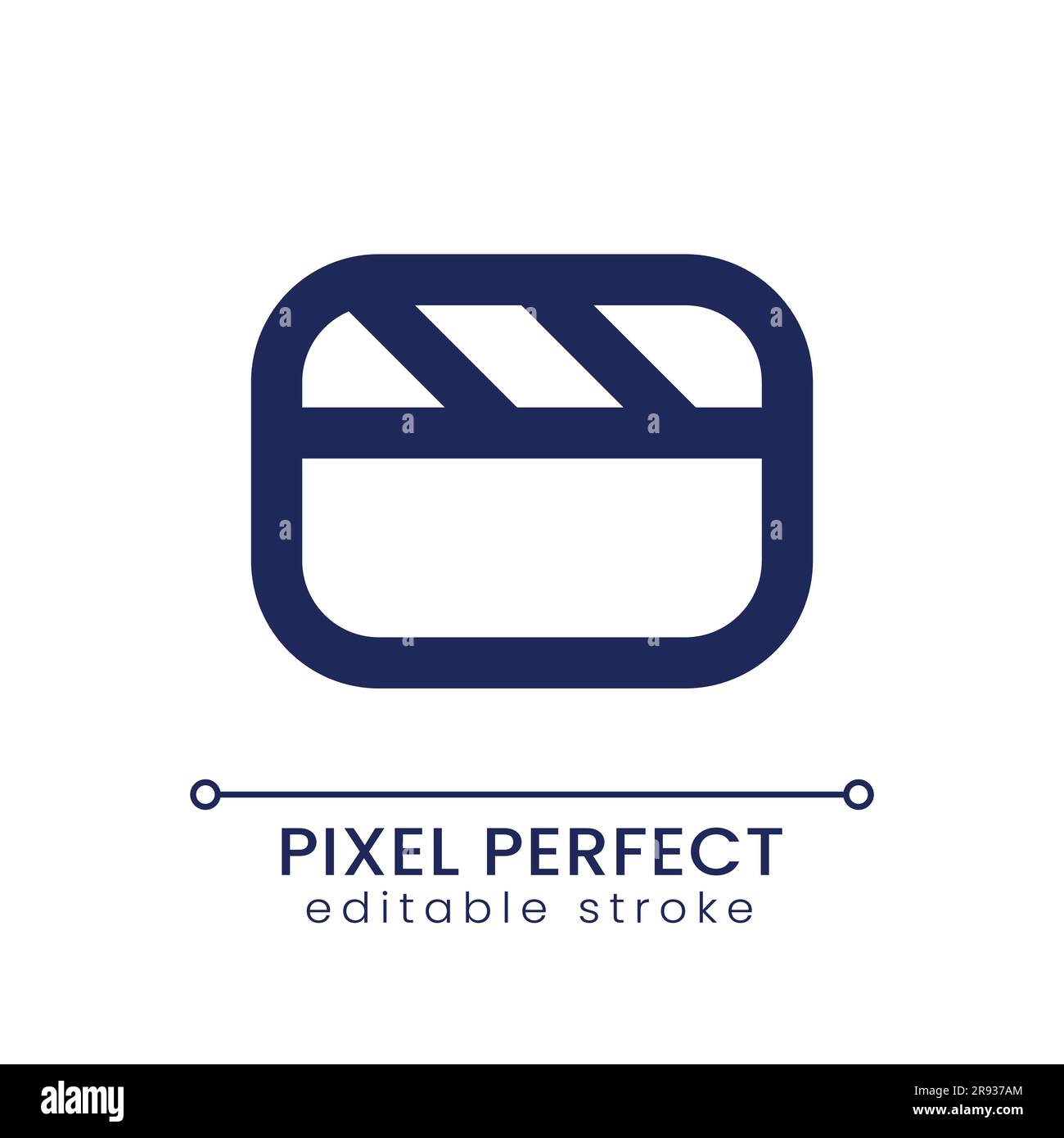 Video file pixel perfect linear ui icon Stock Vector
