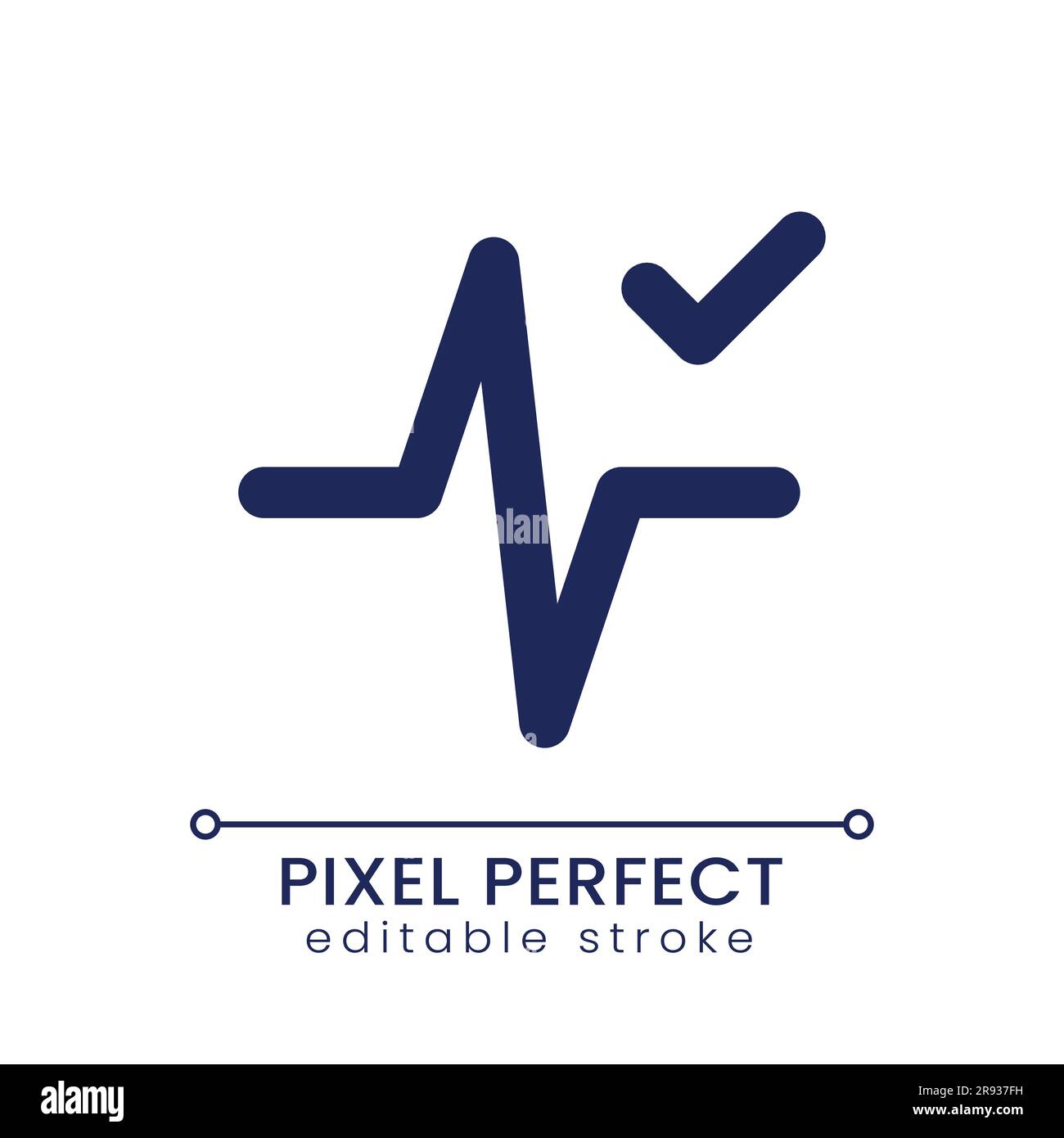 Heartbeat animation effect applying pixel perfect linear ui icon Stock Vector