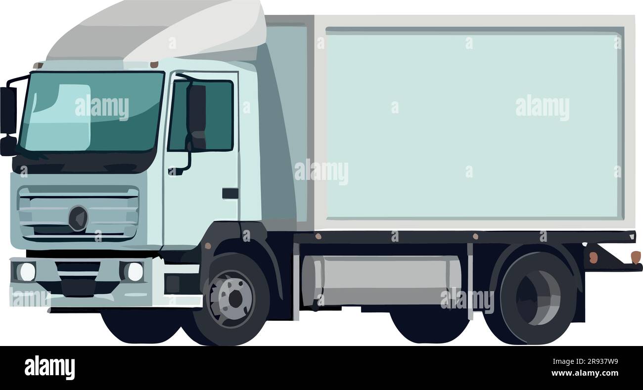Truck carrying cargo container over white Stock Vector Image & Art - Alamy