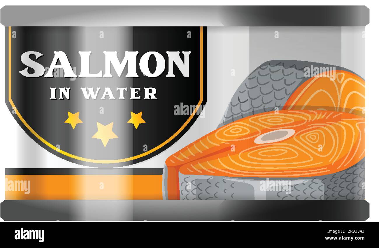 Spring Water Label Salmon Salmon environment Stock Vector Images - Alamy