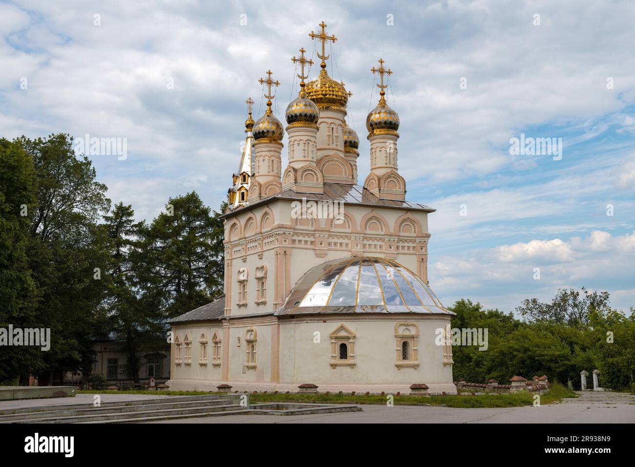 The ancient Church of the Transfiguration of the Savior on the Yar (1695) on a cloudy June day. Ryazan, Russia Stock Photo