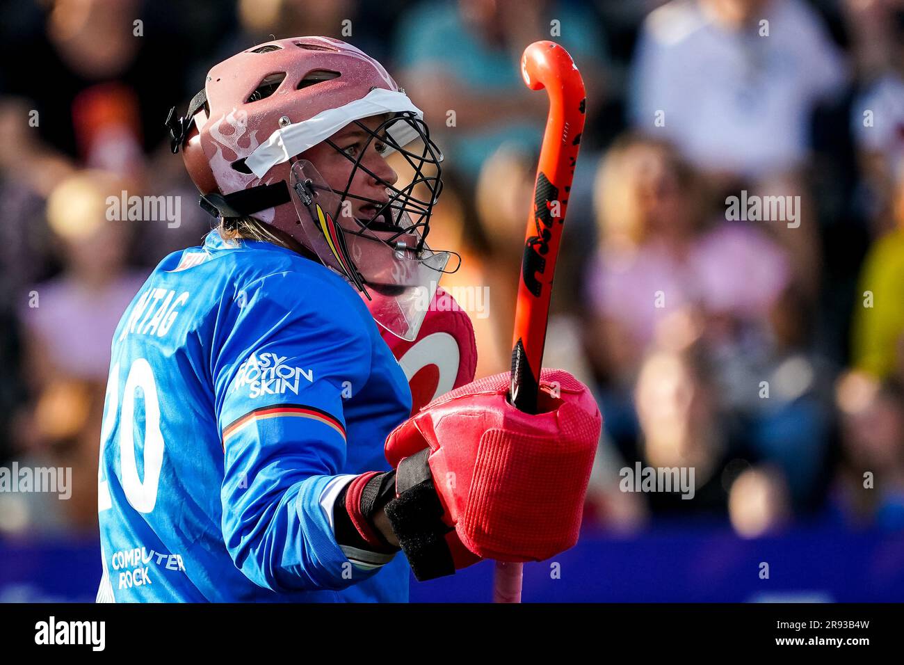 Amstelveen, Netherlands. 23rd June, 2023. AMSTELVEEN, NETHERLANDS - JUNE 23: Julia Sonntag of Germany looks on during the FIH Hockey Pro League Women's match between Netherlands and Germany at the Wagener Stadion on June 23, 2023 in Amstelveen, Netherlands (Photo by Rene Nijhuis/BSR Agency) Credit: BSR Agency/Alamy Live News Stock Photo