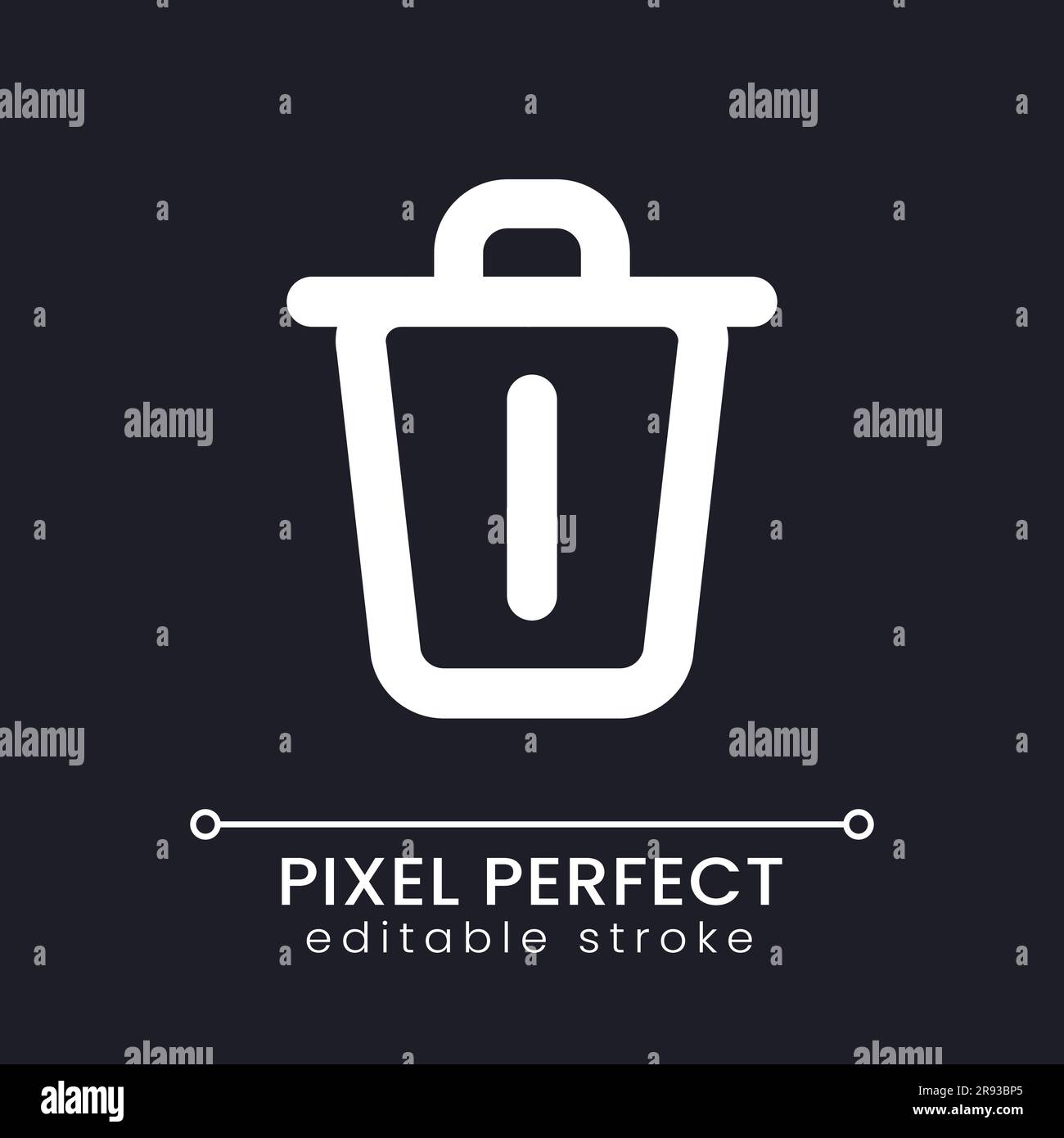 Delete pixel perfect white linear ui icon for dark theme Stock Vector ...