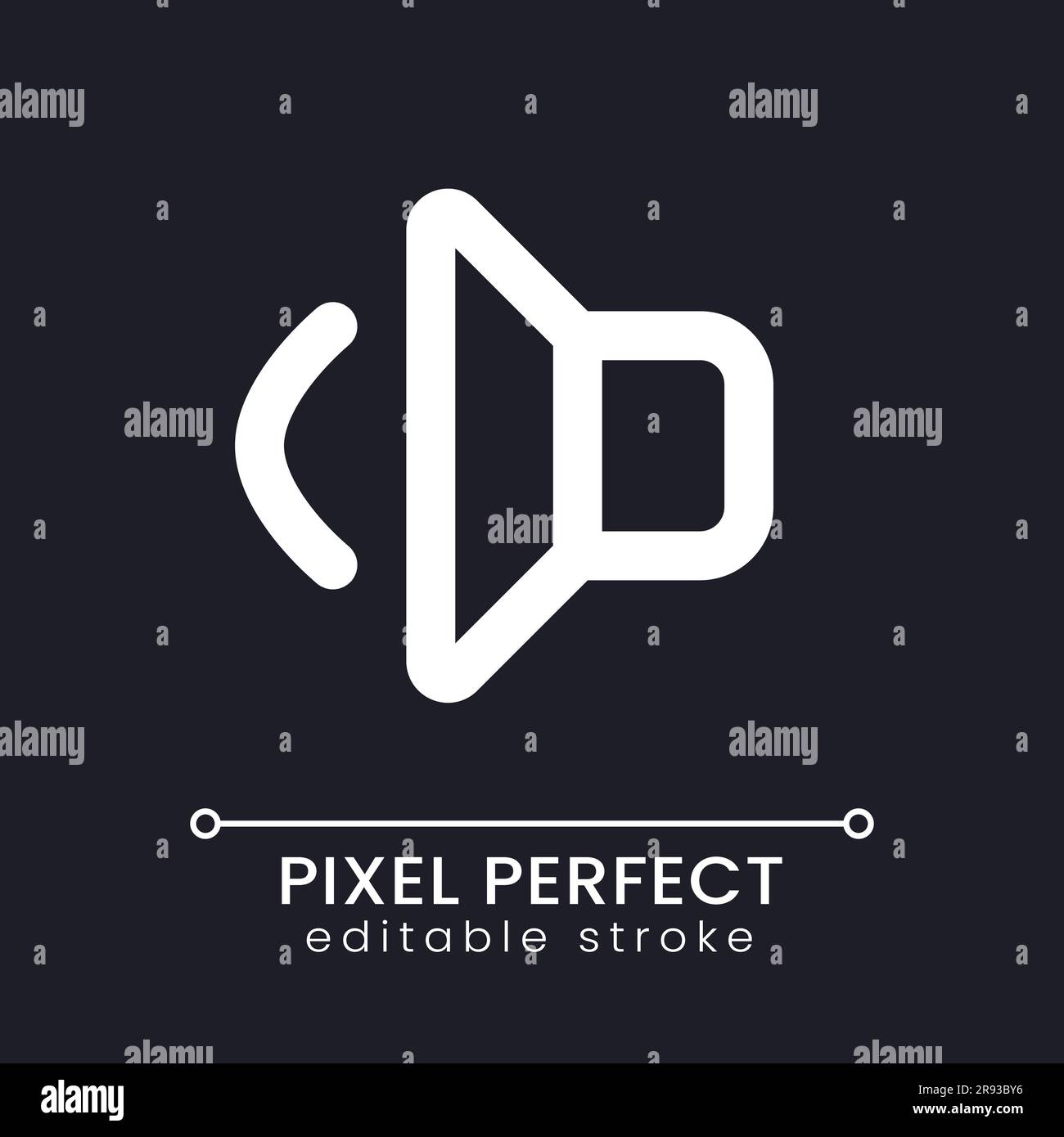 Volume pixel perfect white linear ui icon for dark theme Stock Vector