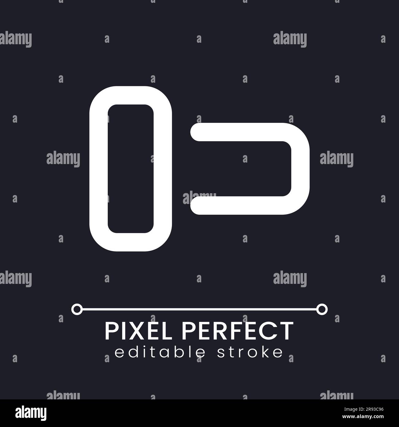 Switch off pixel perfect white linear ui icon for dark theme Stock Vector