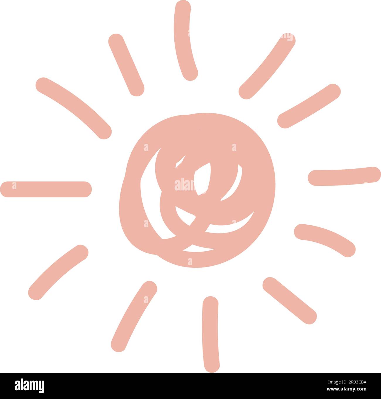 cute abstract sun hand drawn using pastel color. vector illustration Stock Vector