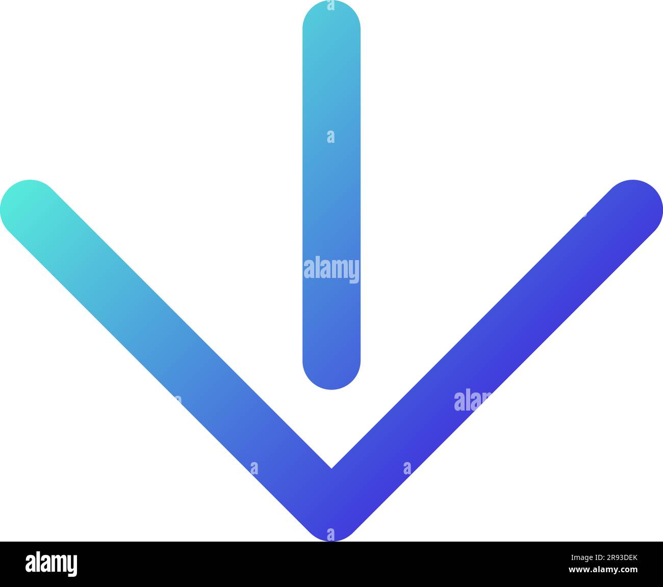 Move downward pixel perfect gradient linear ui icon Stock Vector