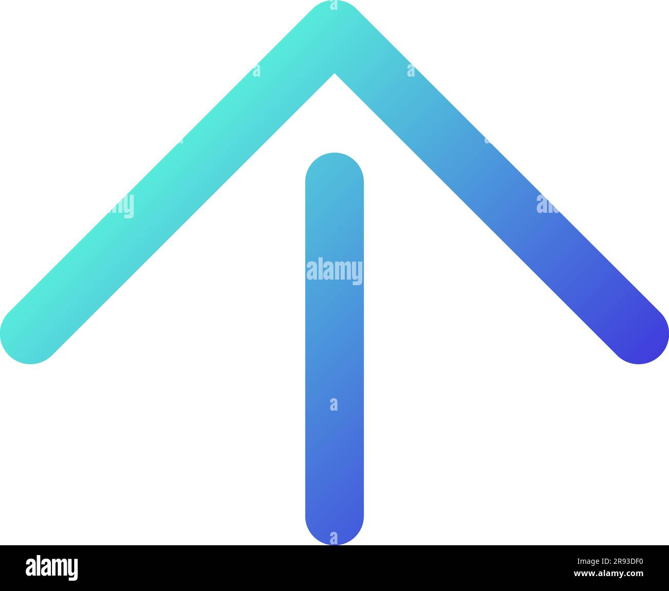 Move upward pixel perfect gradient linear ui icon. Social network app