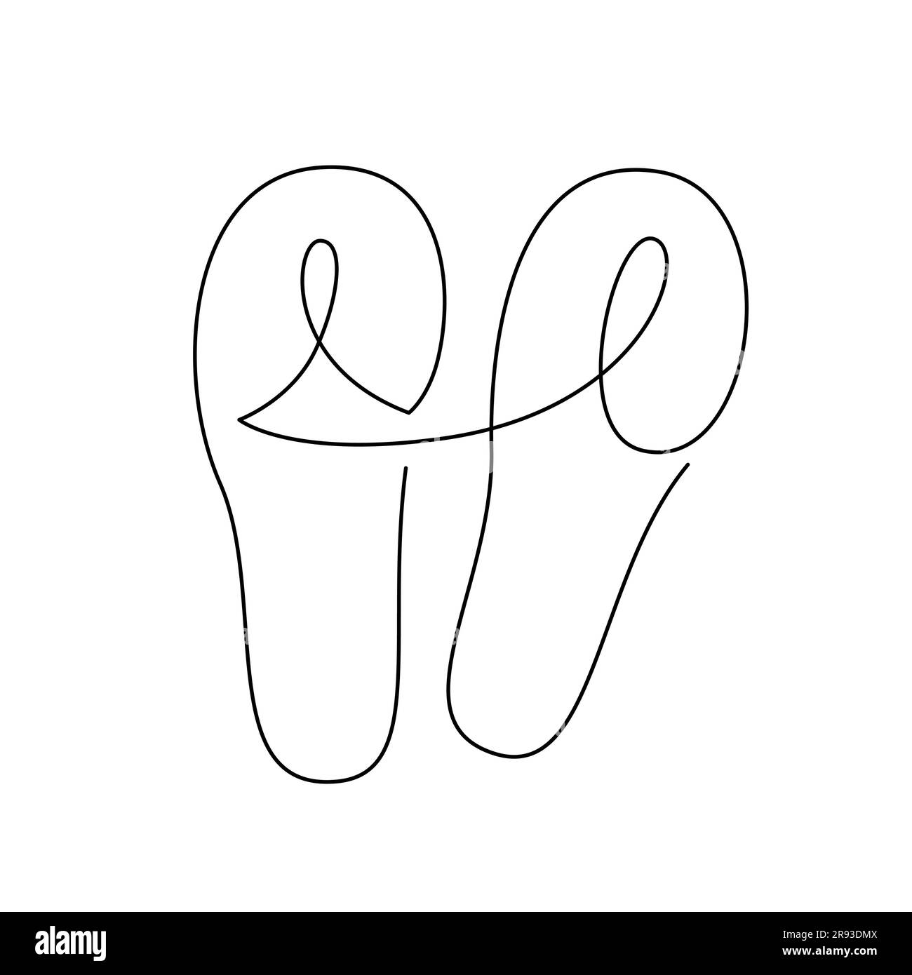 FLIP FLOPS LINE ART. Vector Flip Flop. Continuous Line Drawing Vector