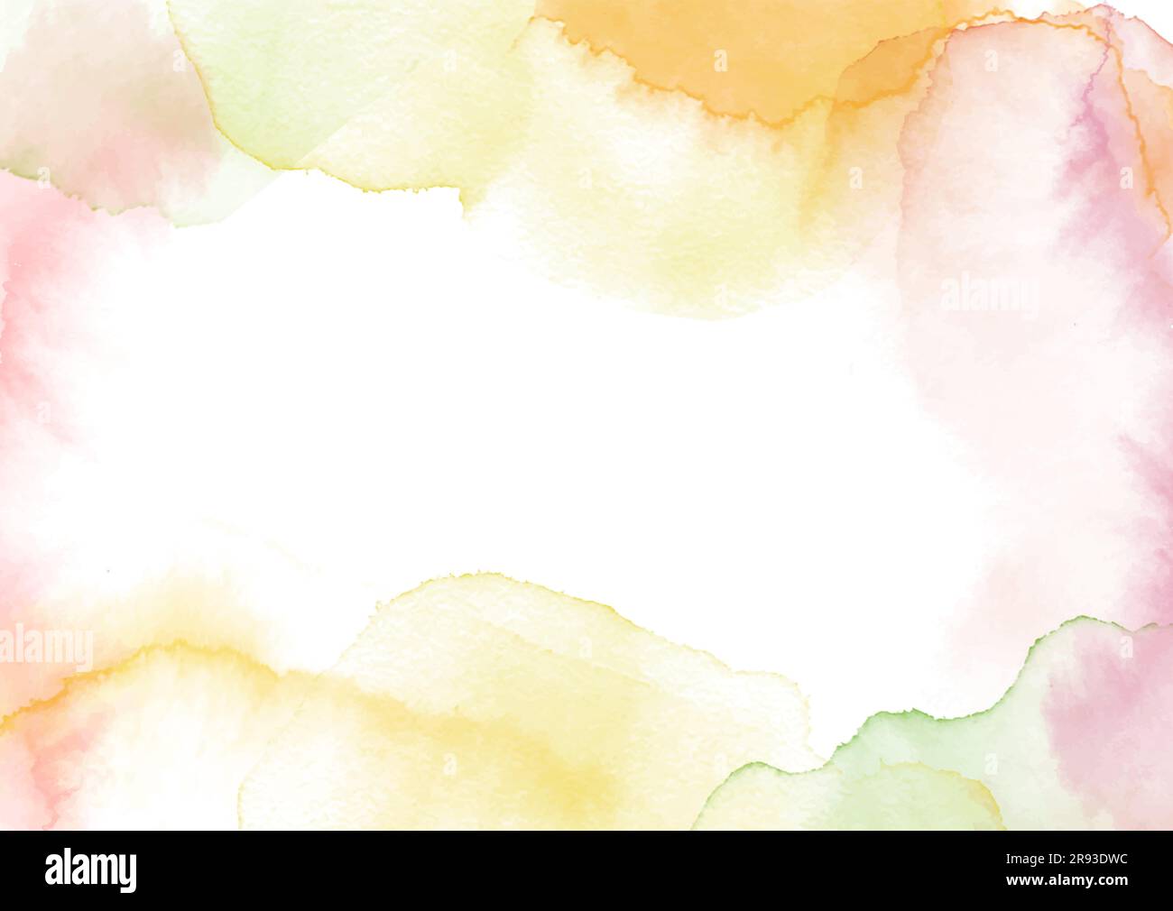 Hand painted pastel coloured abstract watercolour frame background Stock Vector