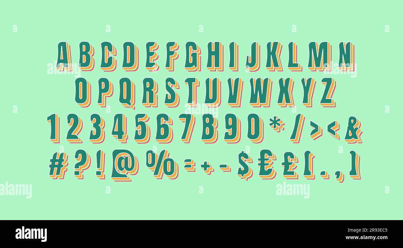 Glitch style alphabet set Stock Vector