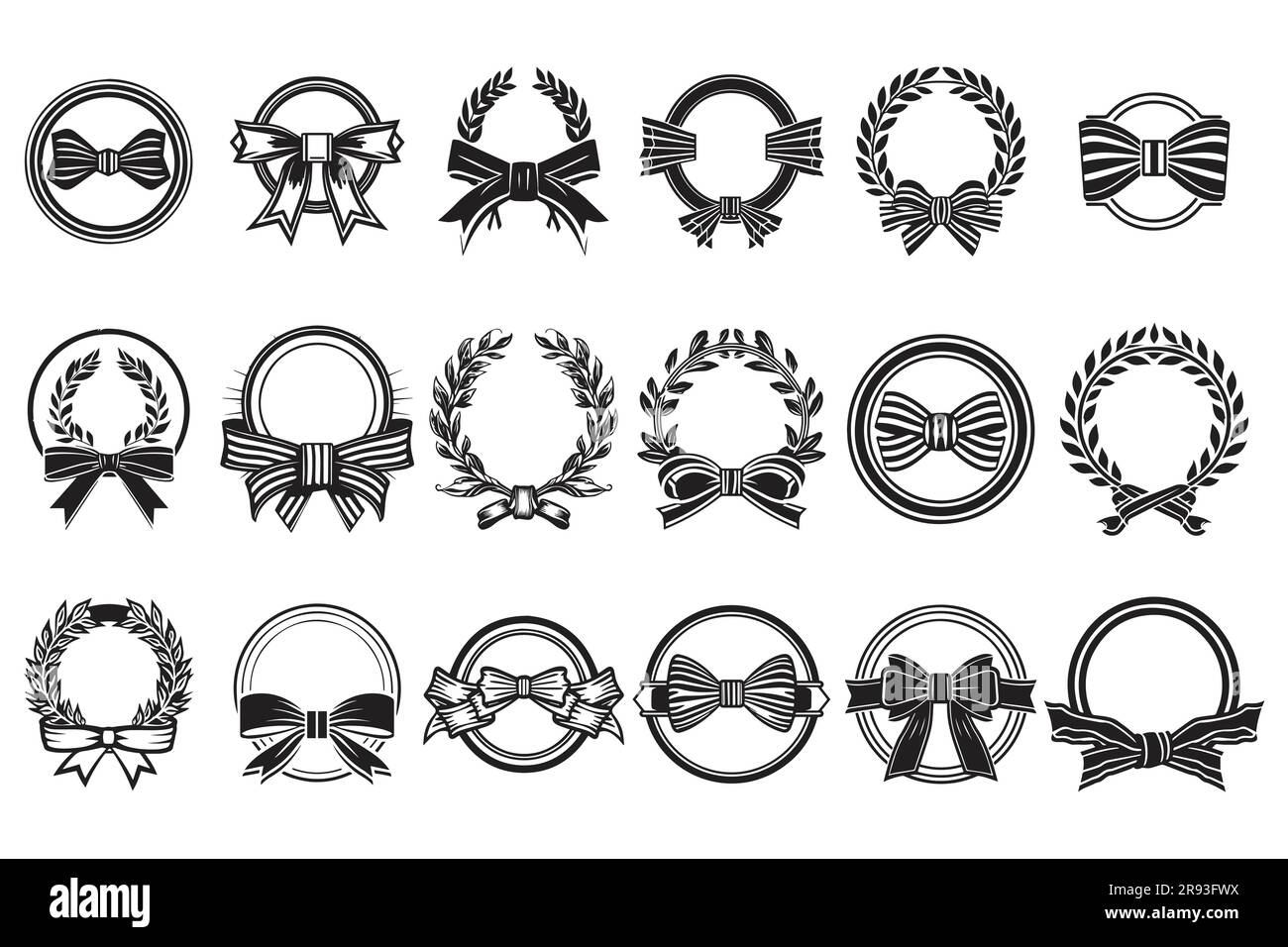 Hand Drawn vintage ribbon logo in flat style isolated on background