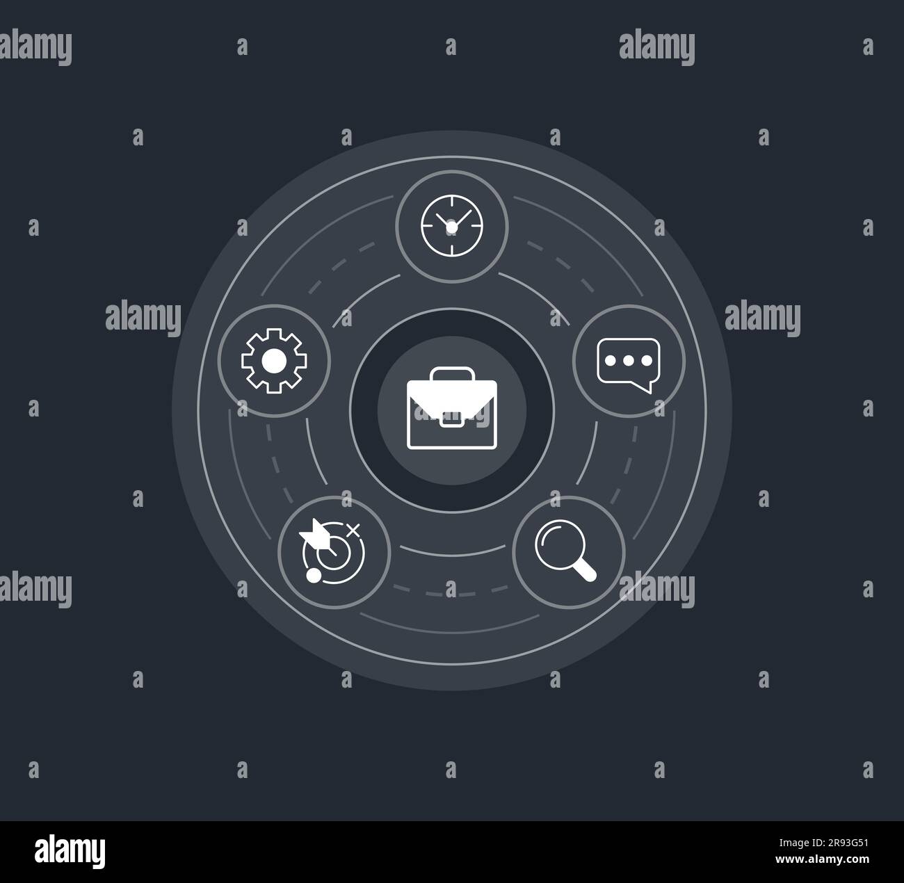 Successful career concept design template with white glyph icons Stock ...