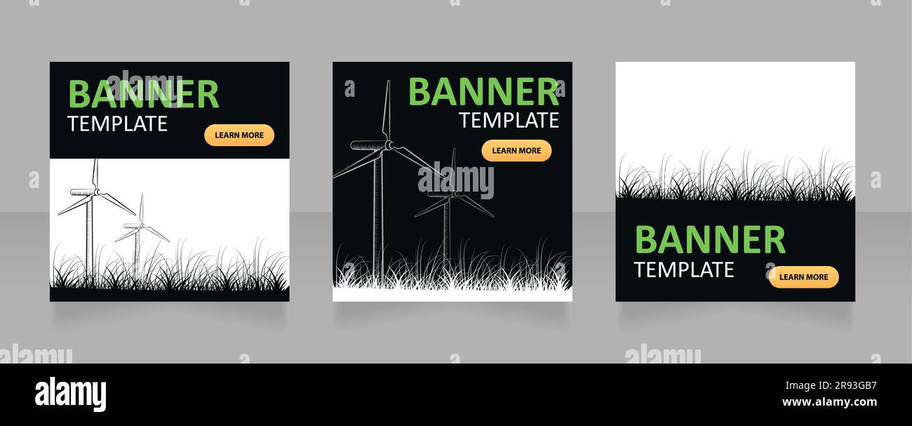 Eco friendly wind station web banner design template Stock Vector Image ...
