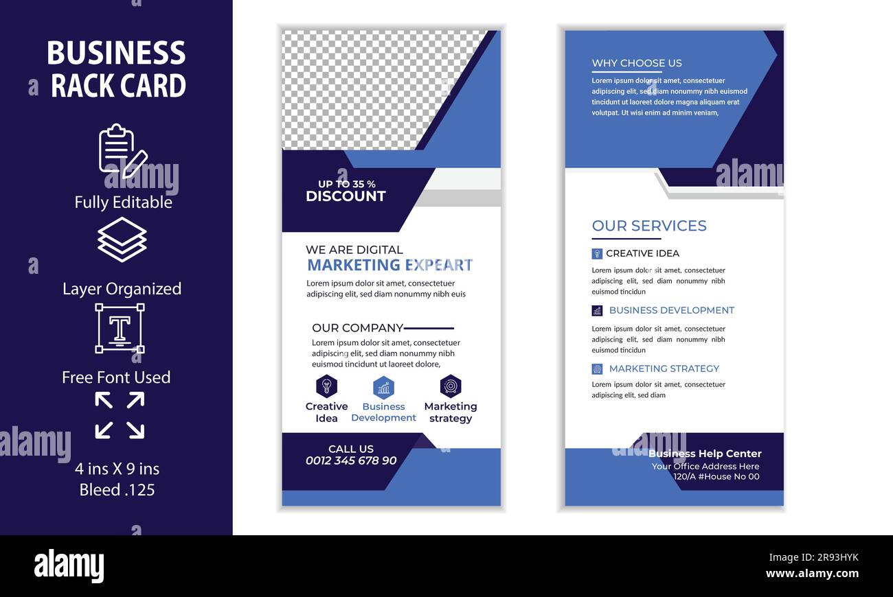 Rack Card Corporate DL Flyer Template, simple style and modern Design