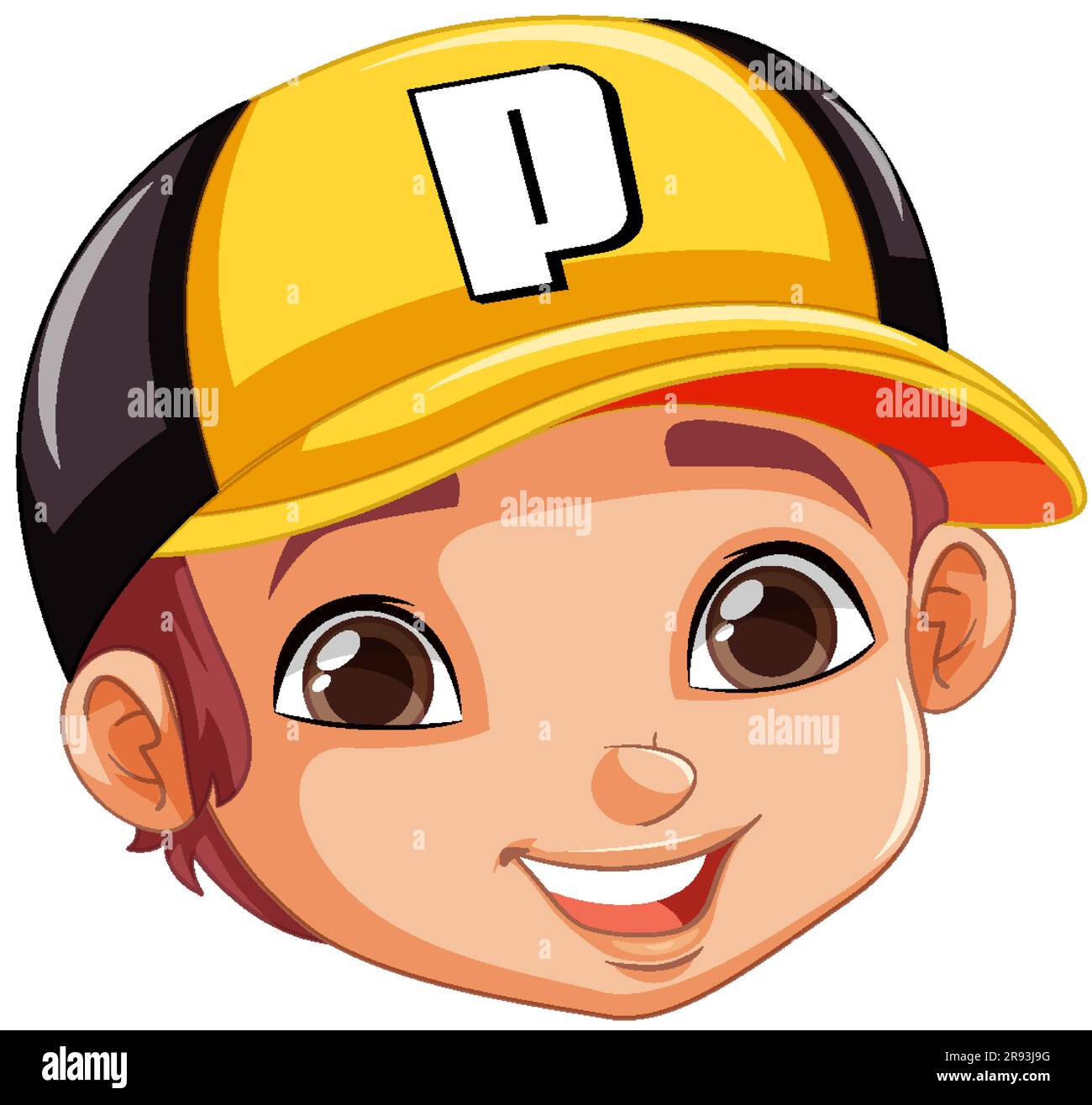 Boy wearing baseball hat head illustration Stock Vector Image & Art Alamy