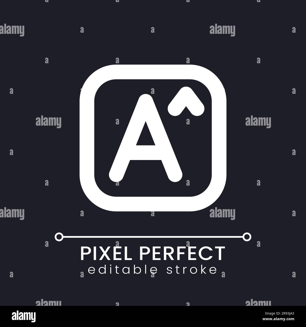 Text size pixel perfect white linear ui icon for dark theme Stock ...