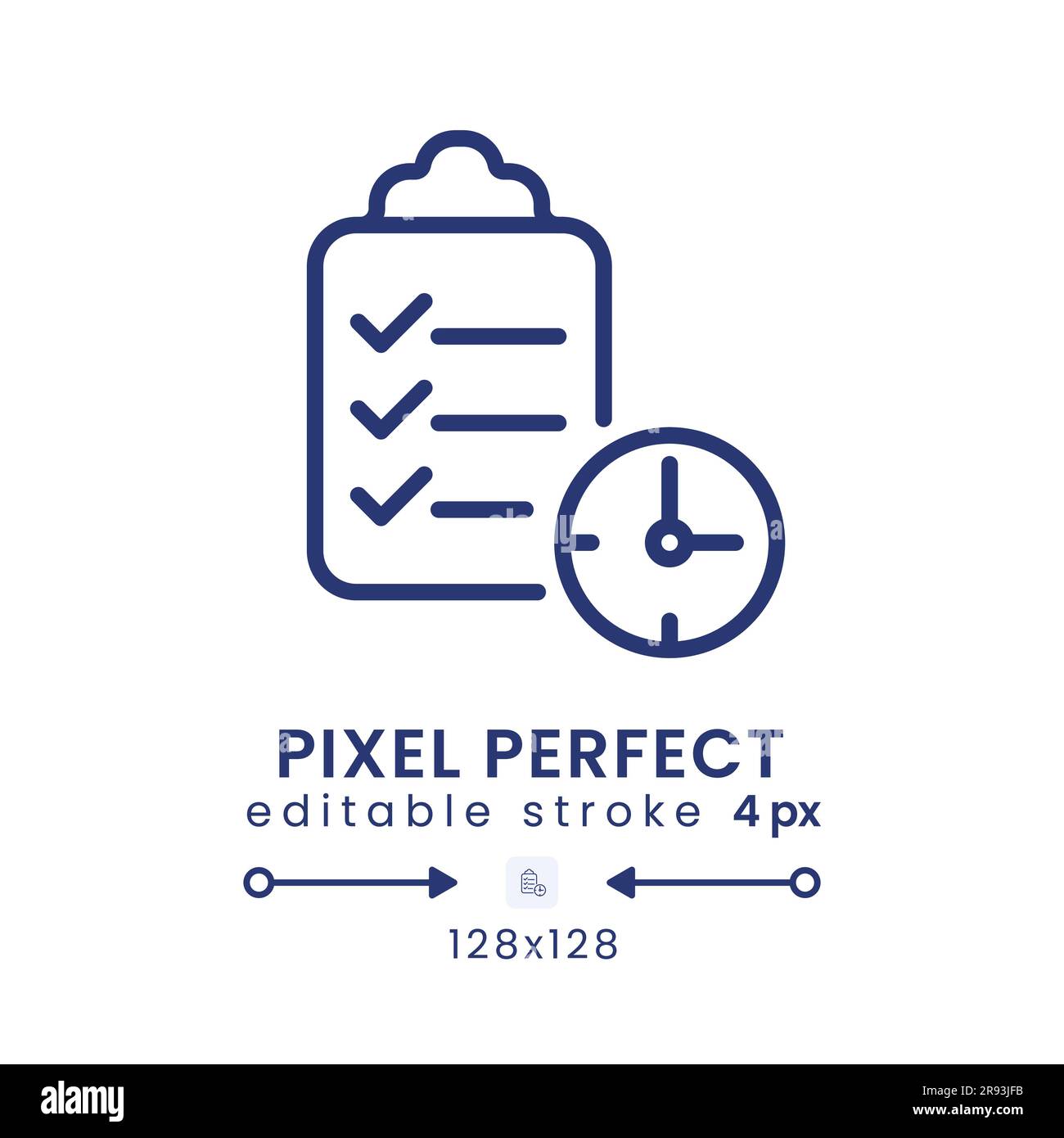 Time management linear desktop icon Stock Vector