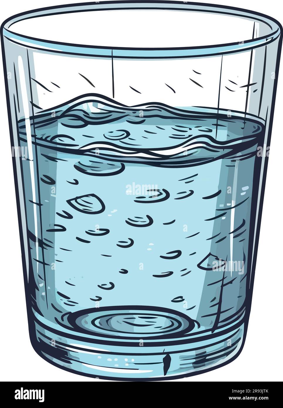 Transparent glass container holds water over white Stock Vector Image ...