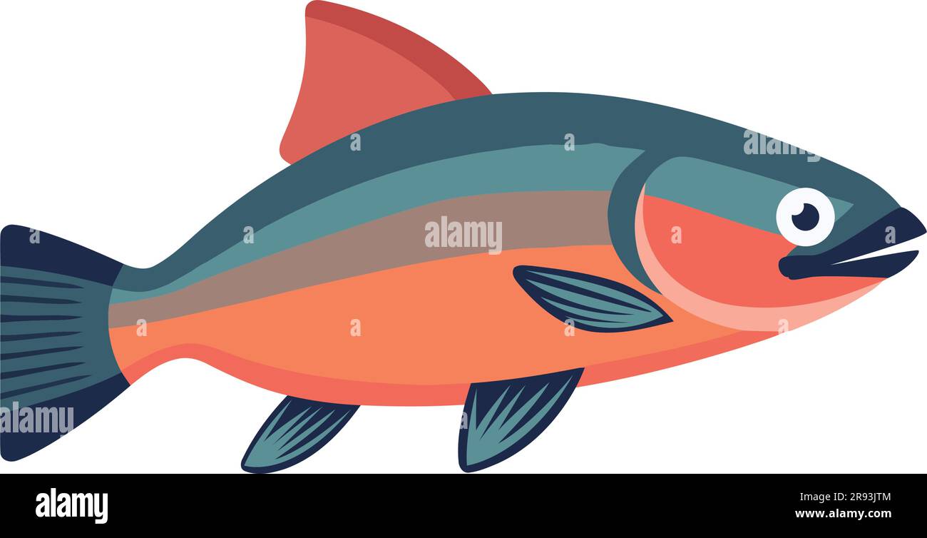 Cute fish sea life animal icon Stock Vector Image & Art - Alamy