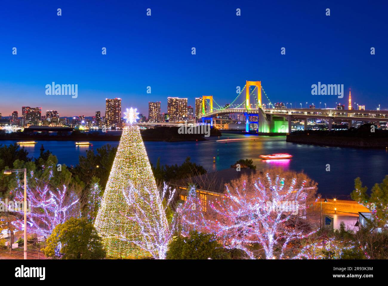 Christmas illumination in Odaiba Stock Photo Alamy
