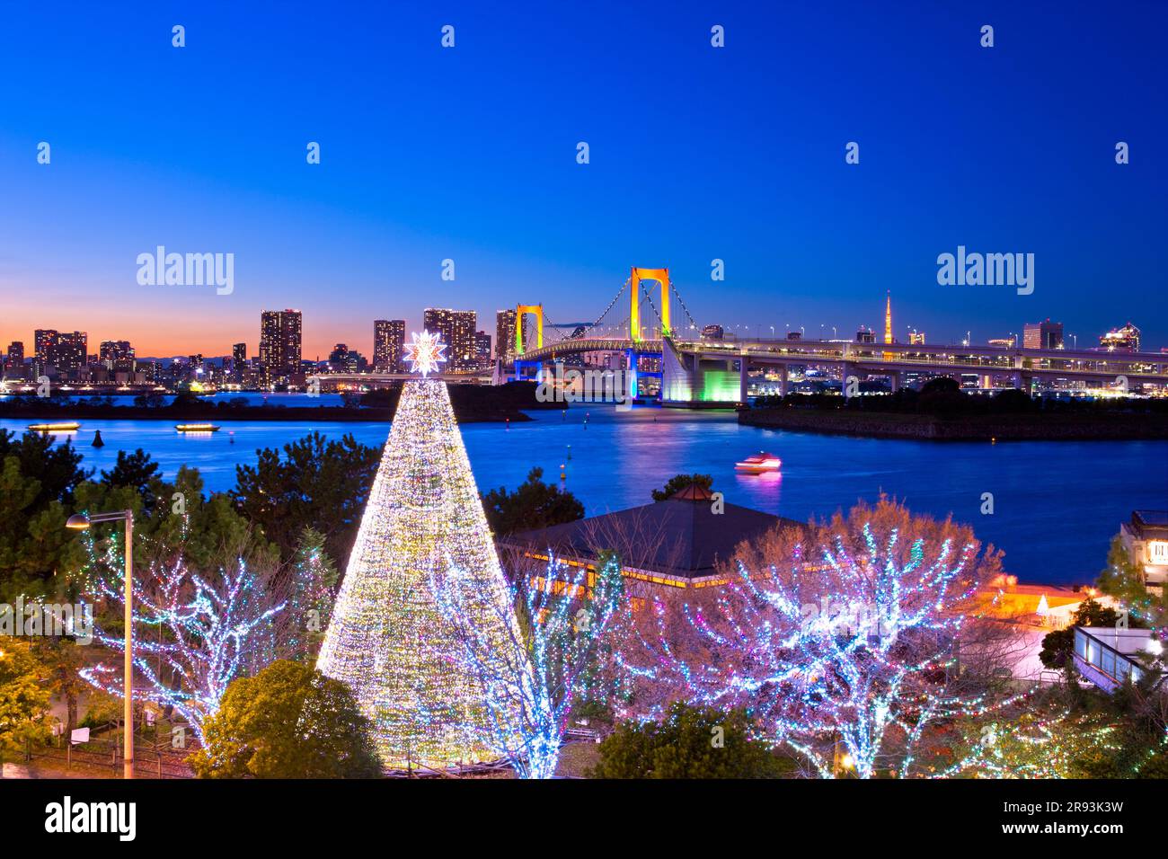 Christmas illumination in Odaiba Stock Photo Alamy