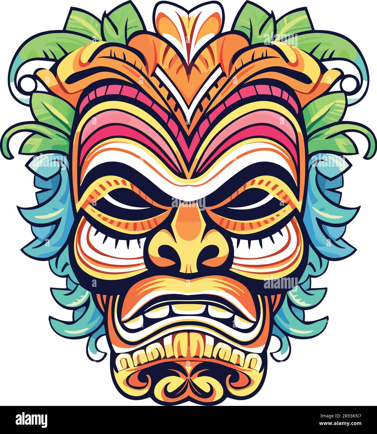 tiki festival, tiki mask vector illustration, tiki masks for t-shirt  design, sticker and wall art Stock Vector Image & Art - Alamy