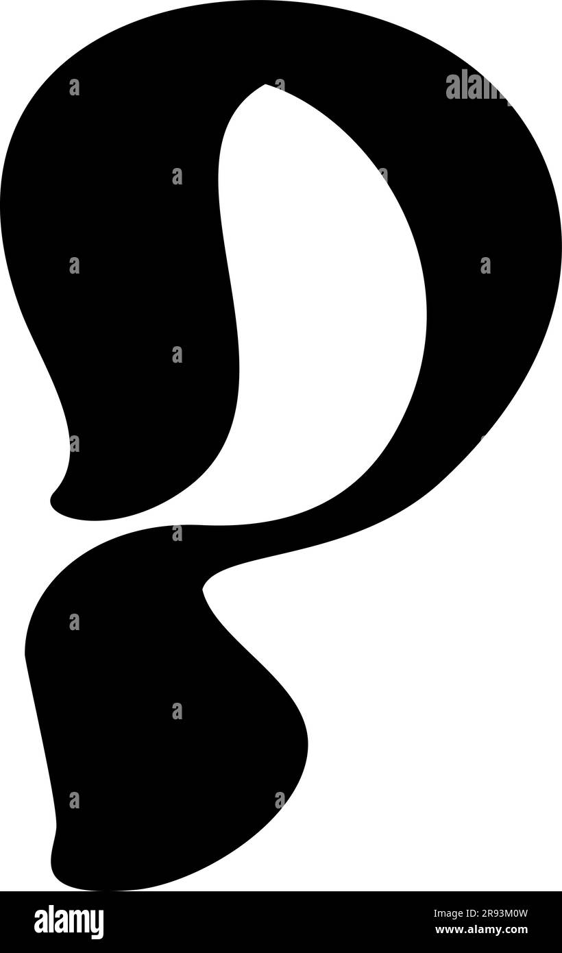 Display liquid vector font letter P alphabet. capital letter Typeface abc element for social media, web design, poster, banner, greeting card Stock Vector
