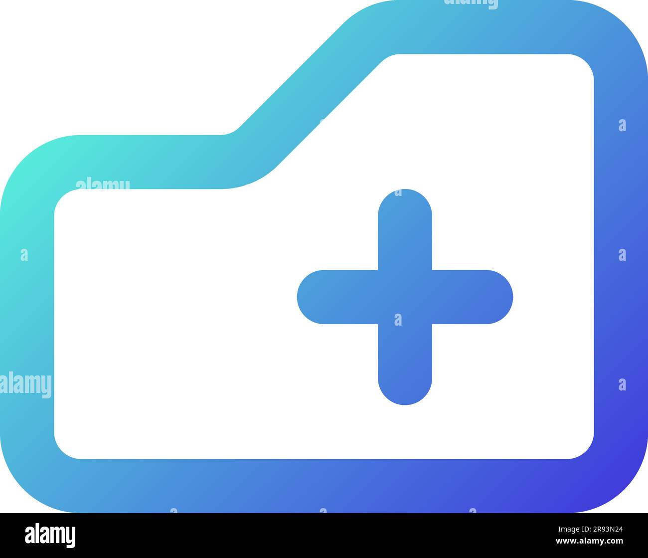 Add to folder pixel perfect gradient linear ui icon Stock Vector