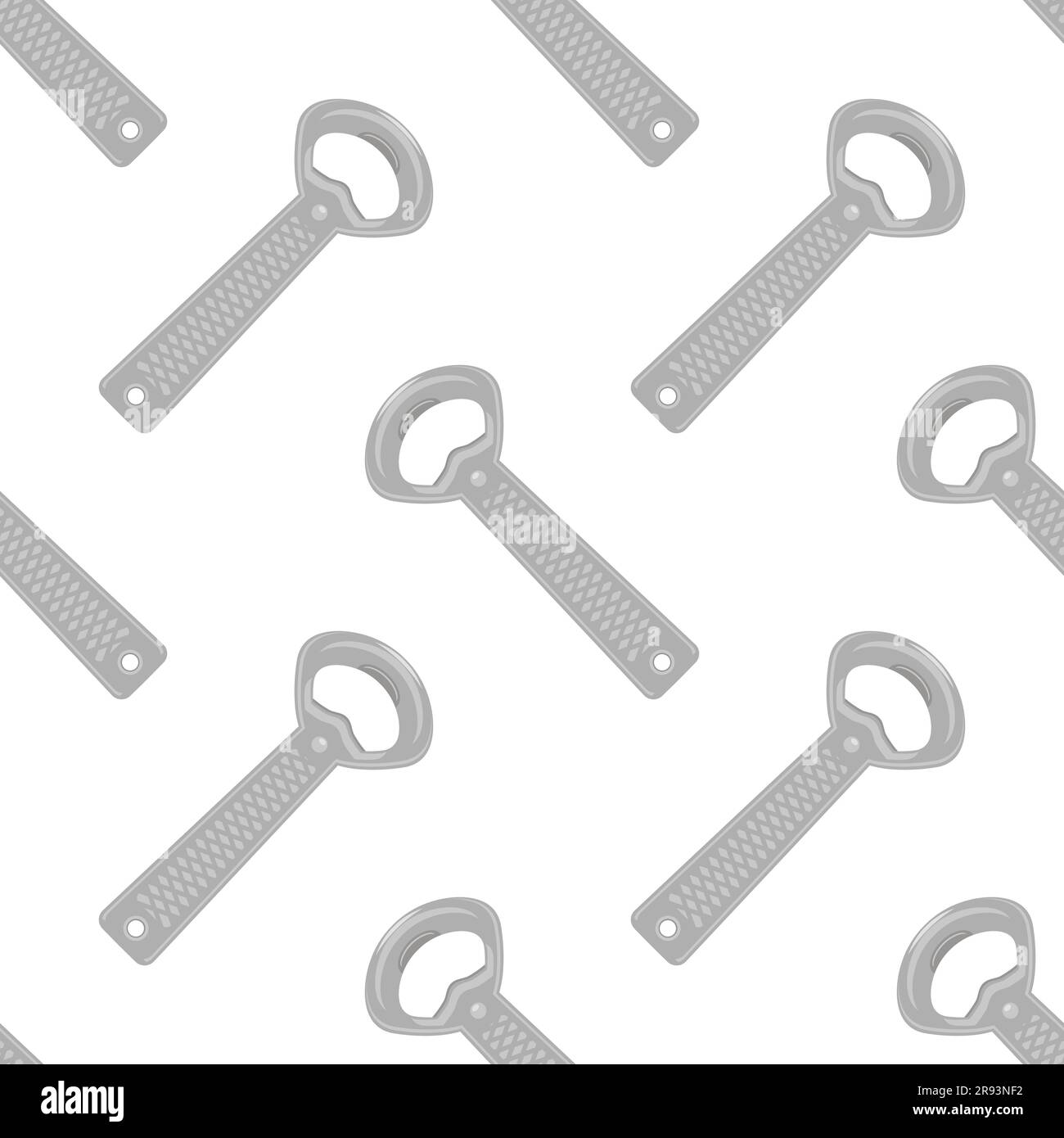 Vector Opener for Bottle Seamless Pattern Isolated on White Background Stock Vector