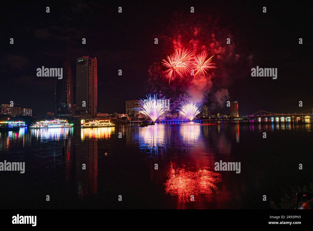 Da Nang International Fireworks Festival 2023, Da Nang city, Vietnam. Photo taken on June 2023 Stock Photo