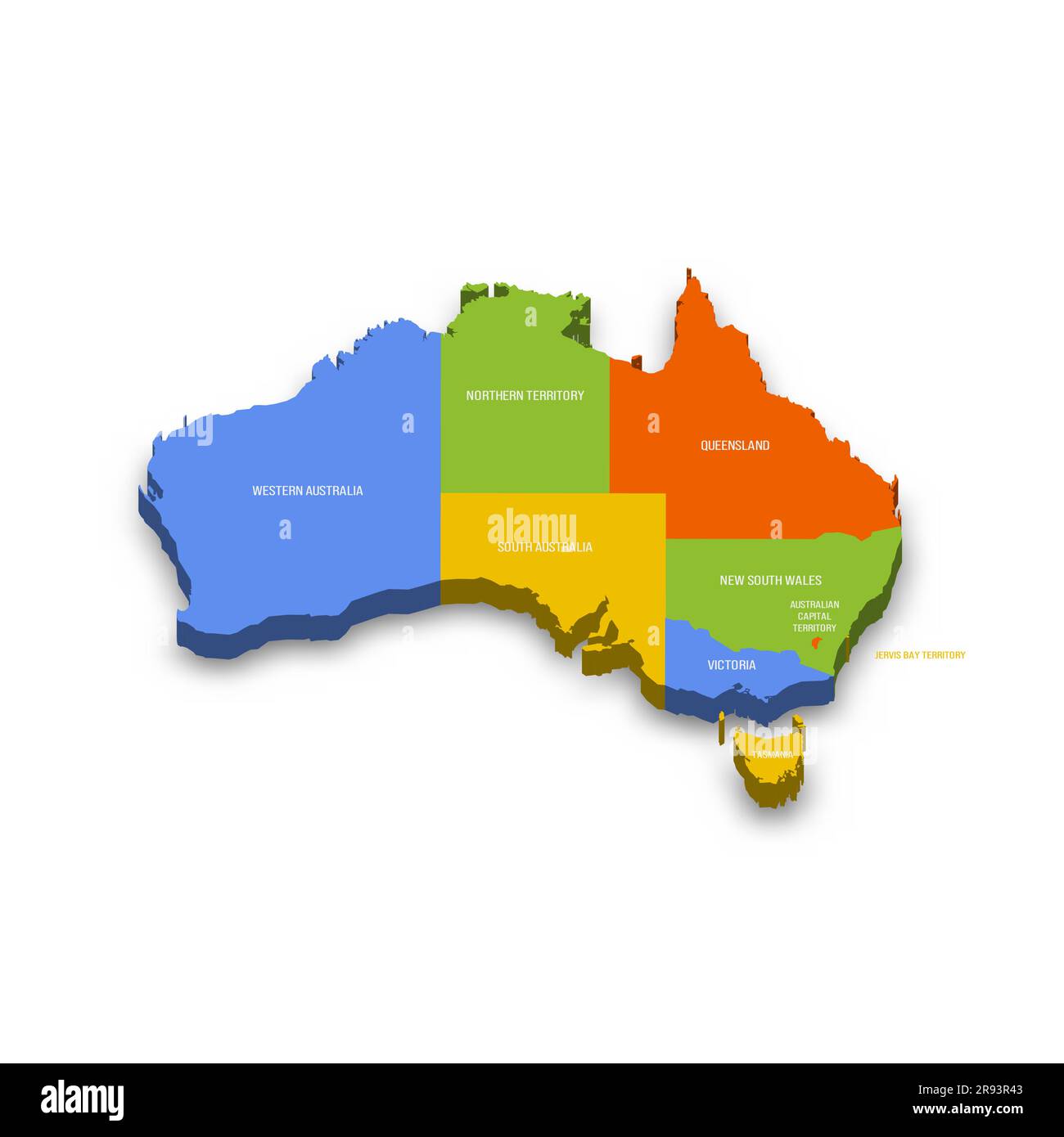 Australia political map of administrative divisions states and