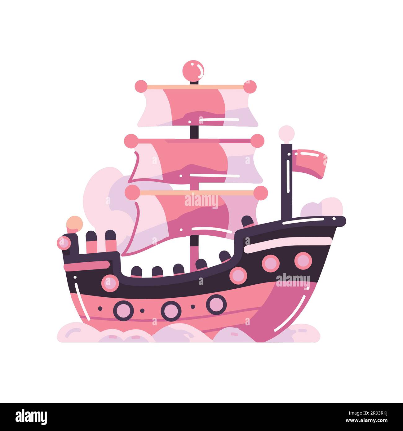 Cute Pirate Ship Clipart Pirate Ship Cartoon Stock Vector.
