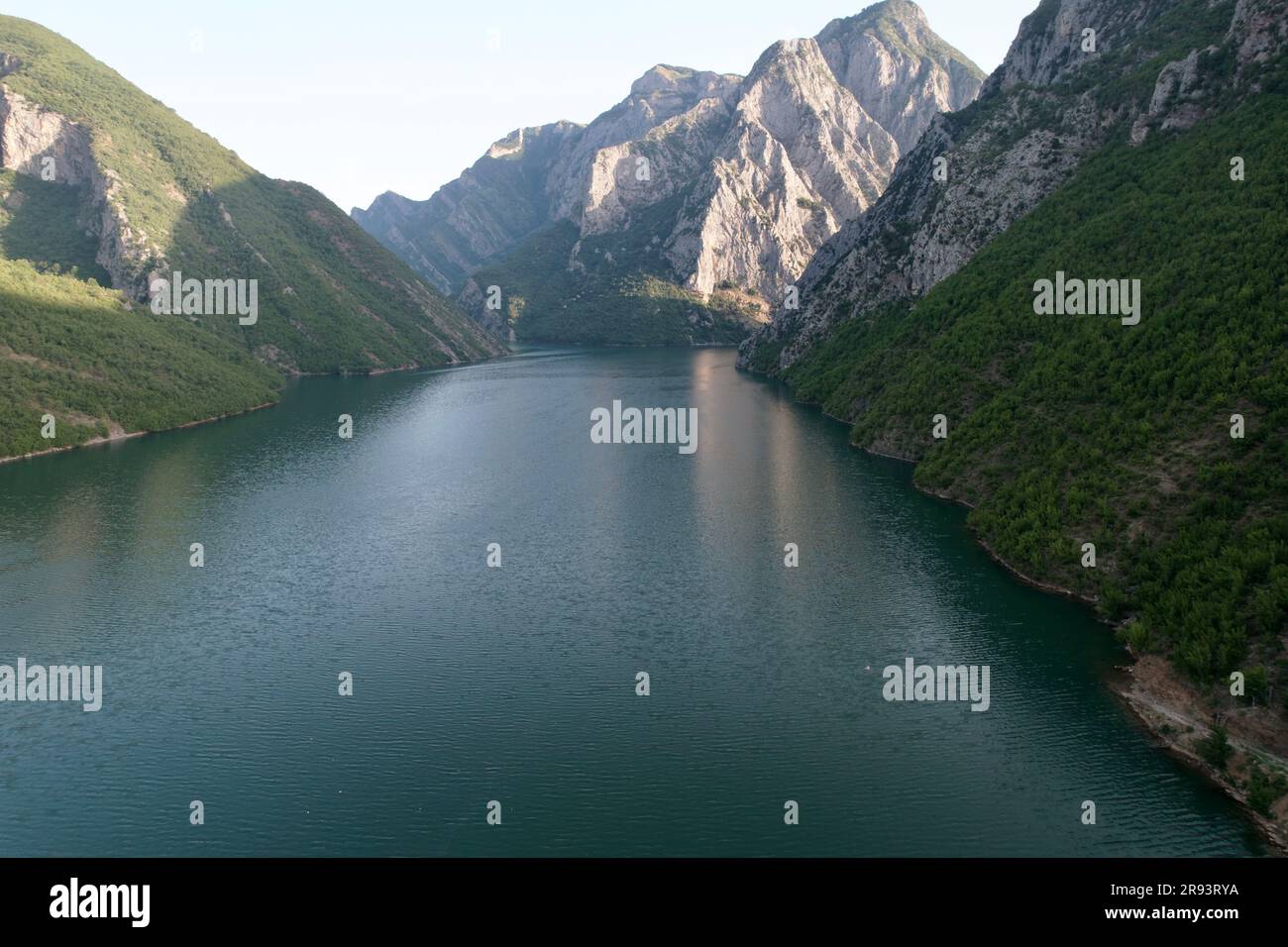 Komani lake in Northern Albania Stock Photo