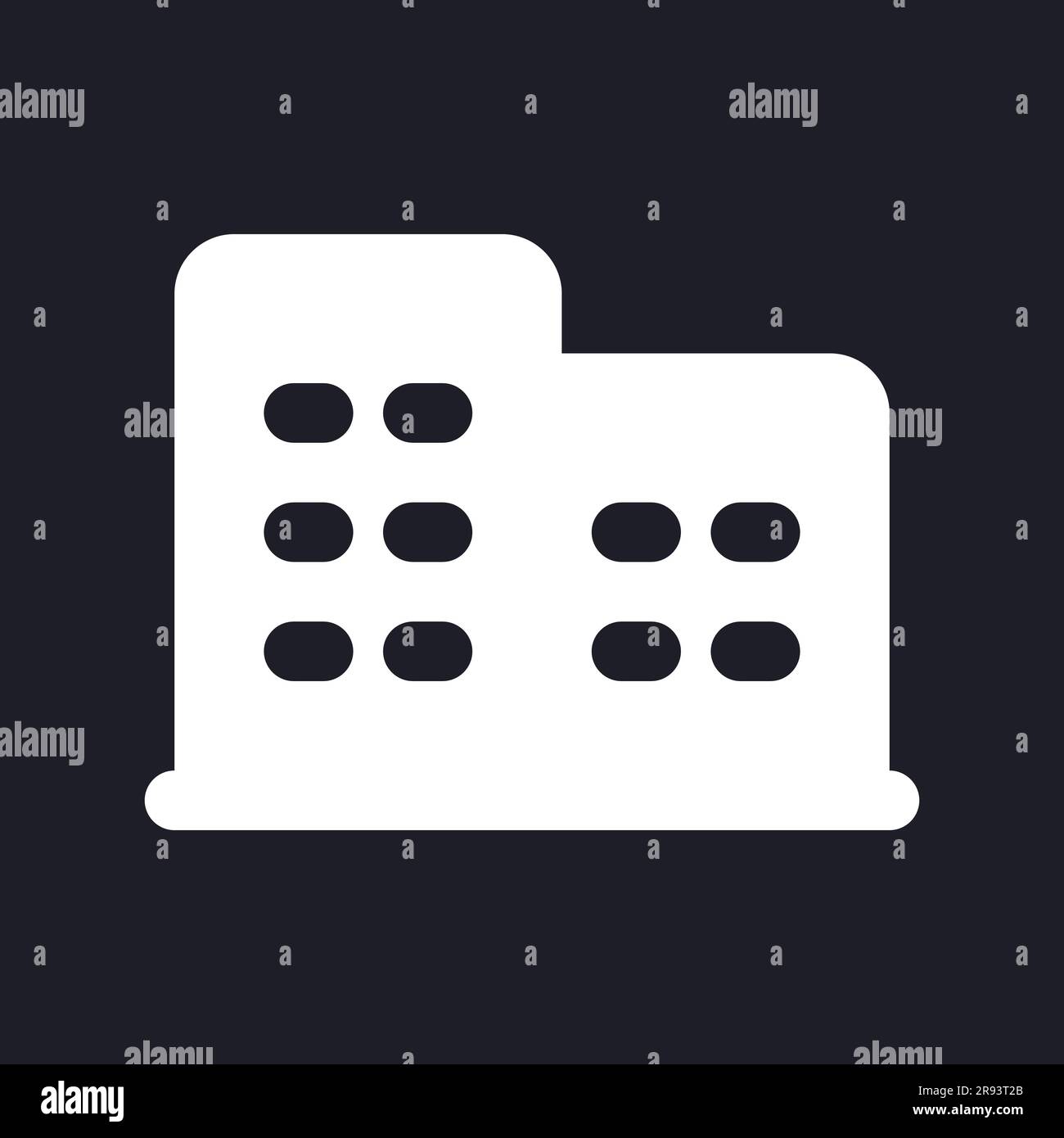 Hotel dark mode glyph ui icon Stock Vector