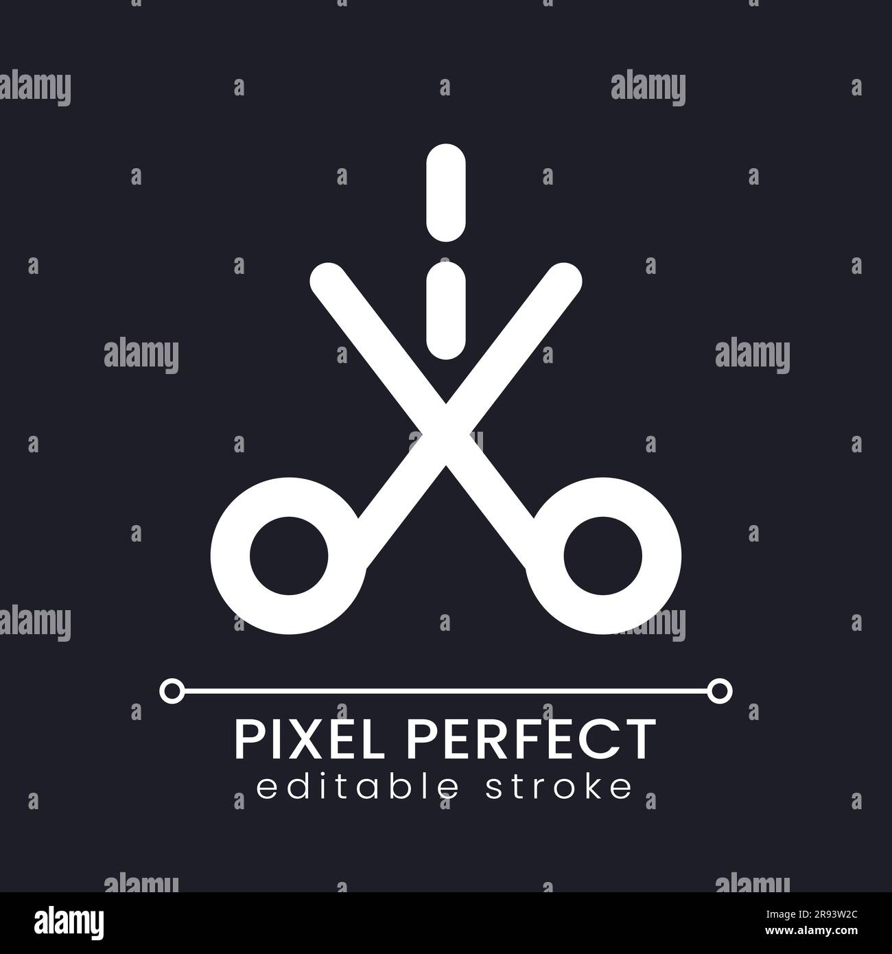 Trim pixel perfect white linear ui icon for dark theme Stock Vector ...
