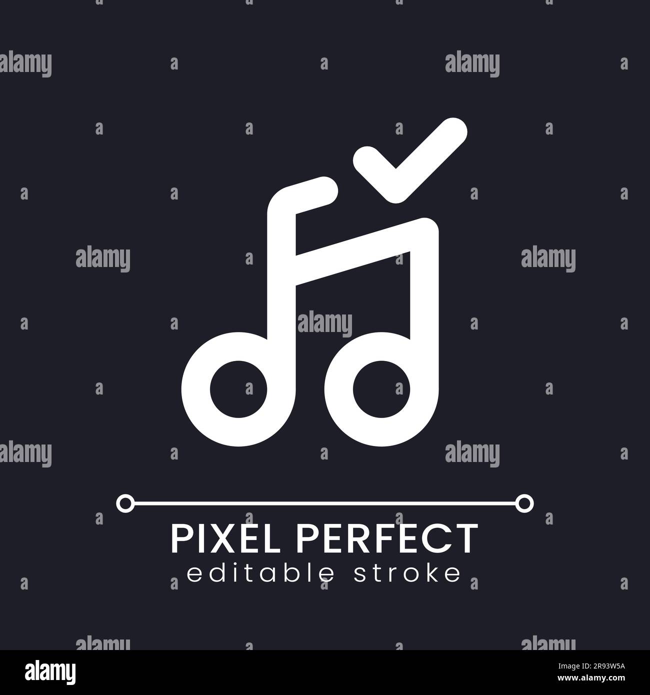 Confirmed music pixel perfect white linear ui icon for dark theme Stock ...