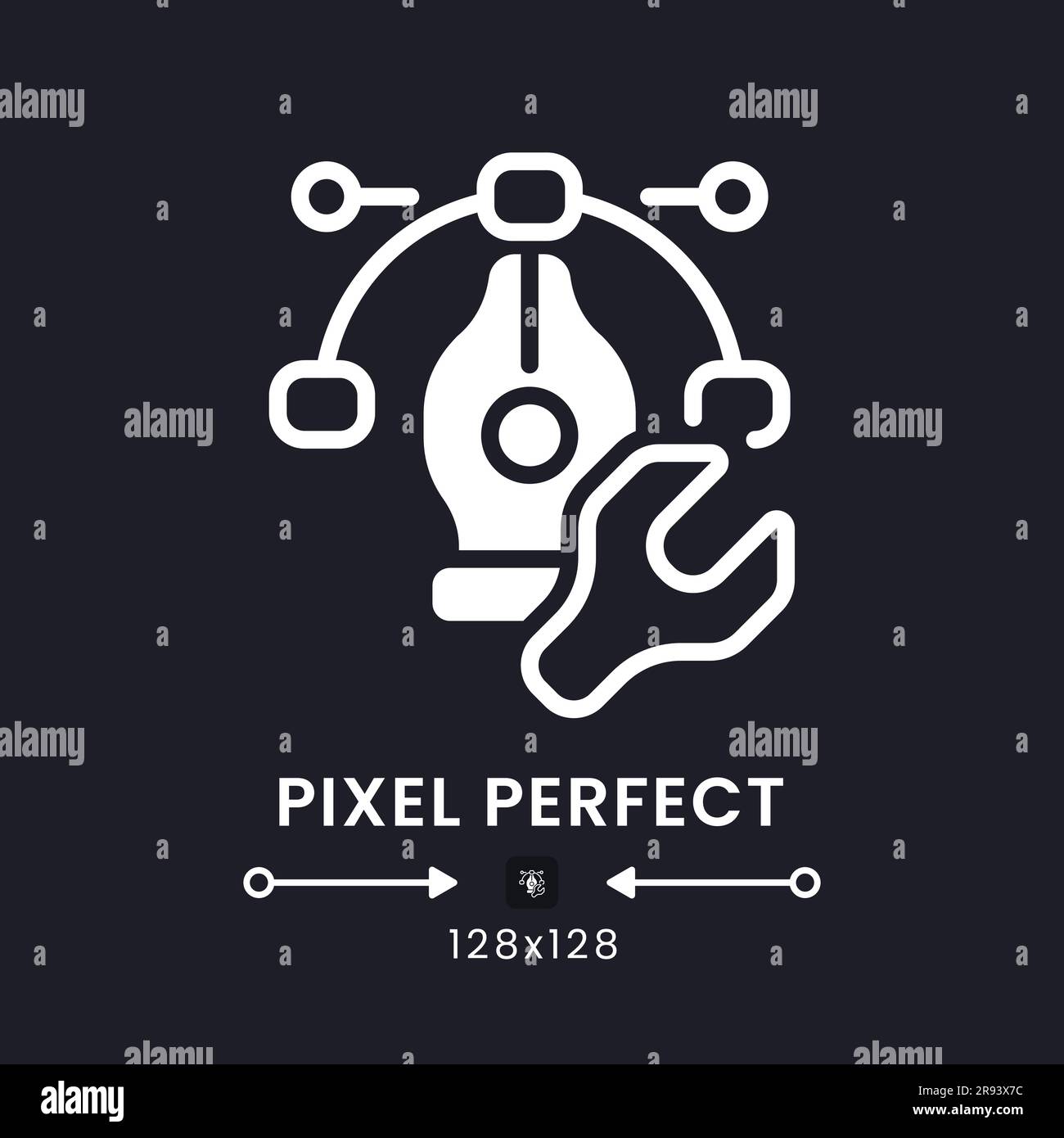 Design tools white solid desktop icon Stock Vector